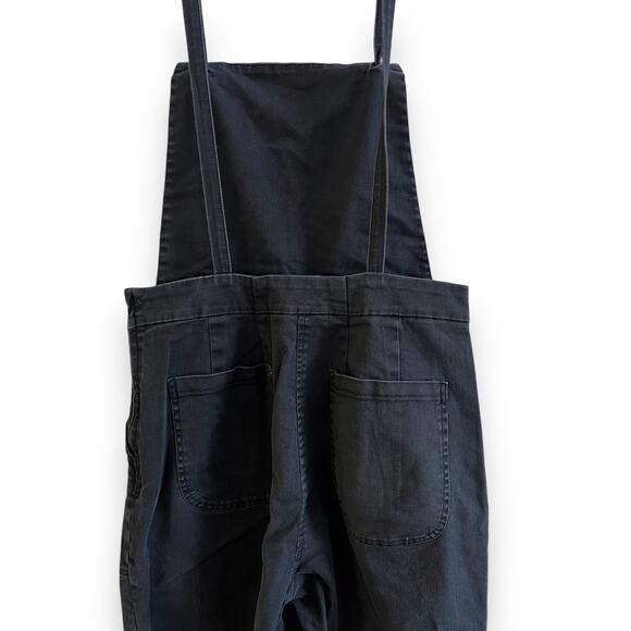Loup Knot Black Washed Twill Cropped Overalls Adjustable Strap Jumpsuit Small - Picture 8 of 13